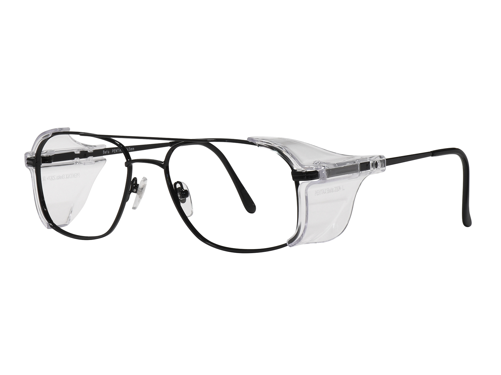 Metal Prescription Safety Glasses - Black, Quarter
