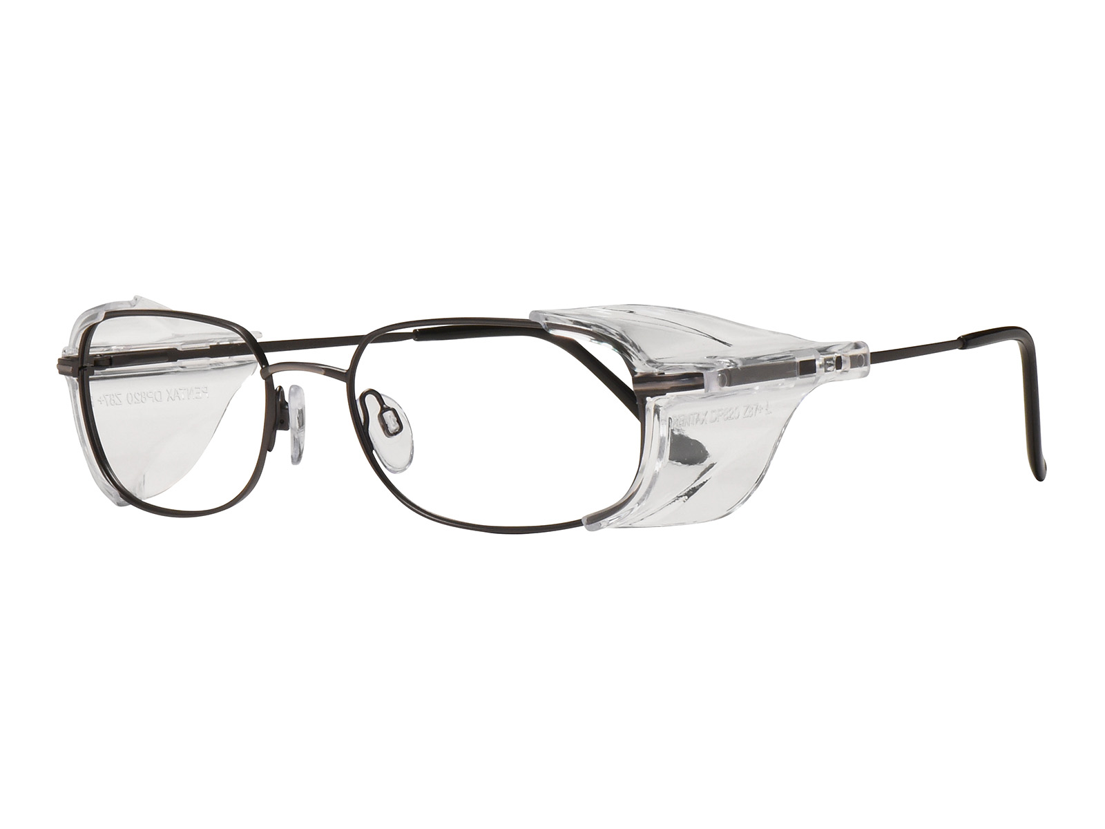 Metal Prescription Safety Glasses - Gunmetal, Quarter