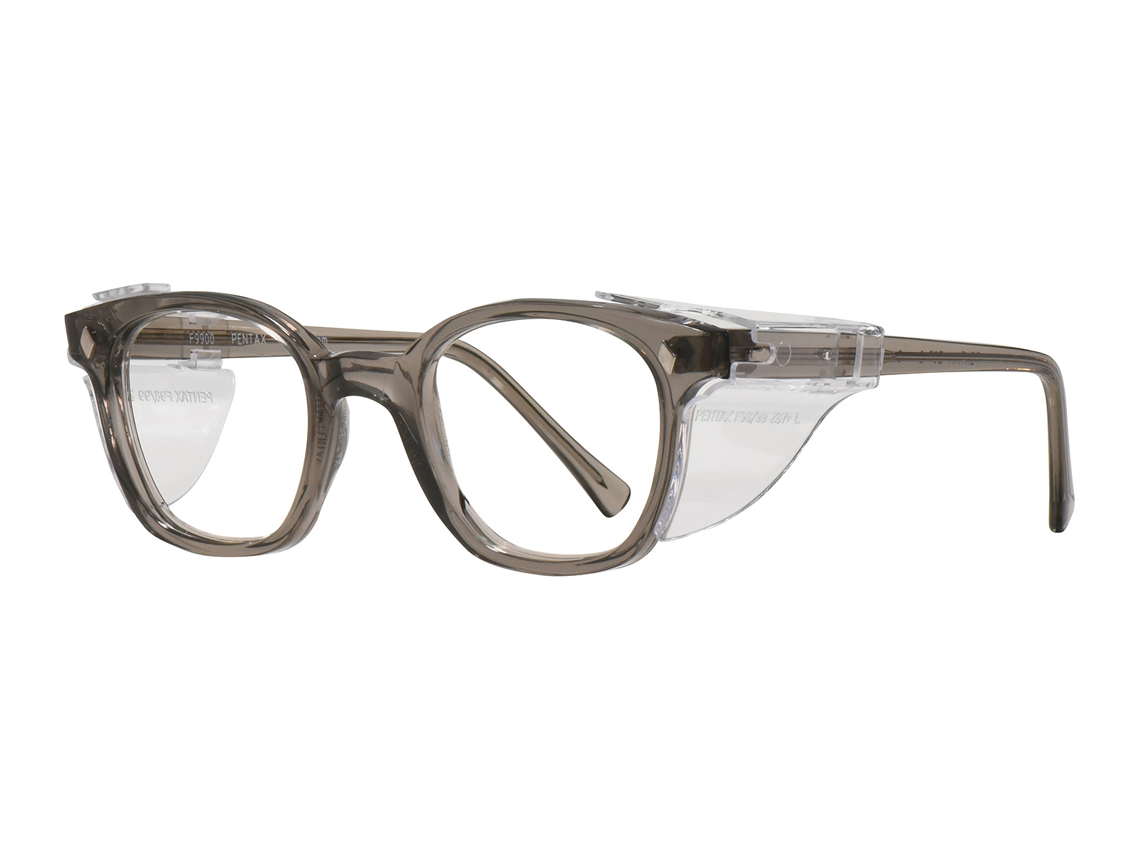 Plastic Prescription Safety Glasses - Smoke, Quarter