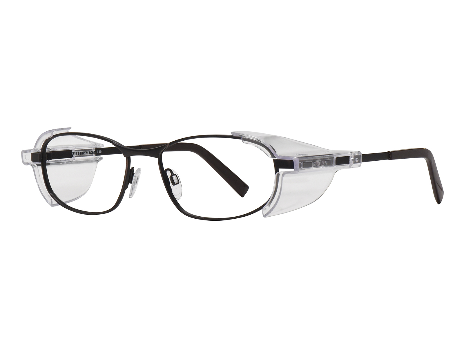 Metal Prescription Safety Glasses - Matte Brown, Quarter